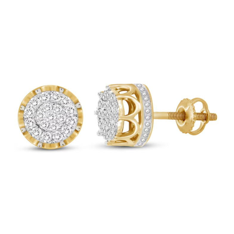 Men's Diamond Earrings 1/2 ct tw 10K Yellow Gold